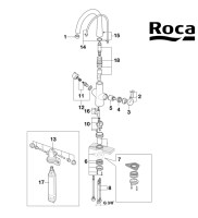 RECAMBIOS MONOMANDO COCINA con AGUA FILTRADA SYRA-F ROCA